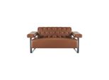 Divano 2 Posti In Pelle Marrone Divano Moderno Chesterfield In Acciaio Inox Soggiorno