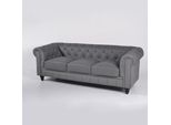 Divano Grigio Chesterfield Ufficio Divano Emfpangs Divani Pelle Tessile Nuovo Jvmoebel ®