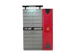 Armadio Grigio-Rosso Mobili Per La Camera Dei Bambini Elegante Armadio A 3 Ante In Legno