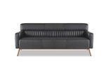 Studio Divano A 3 Posti Nero Unicolore Design Moderno Soggiorno