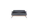 Divano 2 Posti Nero Design Moderno Monocromatico Studio Soggiorno