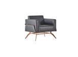 Poltrona Nero Unicolore Design Moderno 1 Posto Studio Acciaio Inox