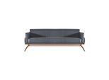 Divano 3 Posti Nero Unicolore Design Moderno Stile Studio Marrone