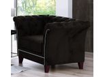 Poltrona Chesterfield Divano Imbottito 1 Posto Design Velluto Divani Tessili Nuovo