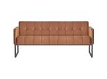Divano 3 Posti Marrone Unicolore Design Moderno Studio Soggiorno