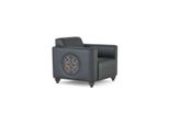 Poltrona Nero Unicolore Design Moderno Stile Studio Soggiorno