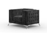 Poltrona Chesterfield Divano 1 Posto Tessuto Tessuto Divano Tappezzeria Nuovo Televisore