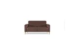 Divano 2 Posti Marrone Unicolore Design Moderno Studio Soggiorno