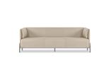 Set Studio Divano 3 Posti Beige Design Moderno Cuscini Soggiorno