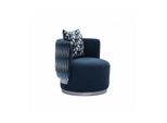 Poltrona Reclinabile Moderna Blu Rivestimento In Tessuto Seduta Di Design Moderno