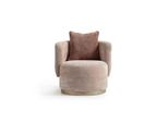 Poltrona Relax Poltrona Moderna In Tessuto Imbottito Beige Design Monoposto