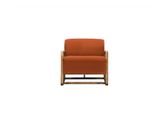 Poltrona Monoposto In Legno Arancione Soggiorno Reclinabile Design