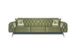 Divano 3 Posti In Pelle Verde Divano Classico Chesterfield Cuscini Di Rivestimento