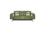 Divano In Pelle Divano A 2 Posti Rivestimento Verde Cuscini Classici Divano Chesterfield