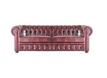 Divano 3 Posti Bordeaux Chesterfield Abbottonato Divano Classico In Pelle Divano