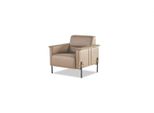 Poltrona Beige Acciaio Inox Poltrona Moderna Pelle Legno 1 Posto Soft