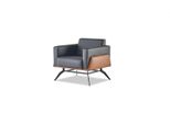 Poltrona Poltrona 1 Posto Pelle Moderna Acciaio Inox Legno Due Posti