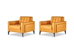 Set Chesterfield Poltrona Gialla Poltrona Moderna In Pelle Acciaio Inox Legno