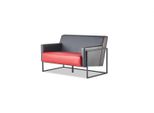 Divano Rosso Nero In Pelle Divano A 2 Posti In Acciaio Inox Versatile Moderno A Due Posti