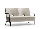 Design Moderno Divano A Due Posti Imbottito In Pelle Soggiorno Grigio Legno