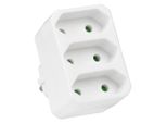 Heitech 4002998 Adattatore Per Presa Di Corrente A 3 Ganci - Presa Multipla Testata Senza Interruttore, Capacità Di Carico Fino A Max. 1700W - Adattatore Spina Multipla