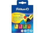 Pelikan 814058 Evidenziatore Pelikan 490, Confezione Da 4, Colori Assortiti