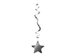 Stella Appesa Decorazione Festa 6 Pezzi Argento 80Cm - Taglia Unica
