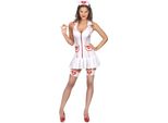 Costume Da Infermiera Sexy Con Cuori Bianco-Rosso - S