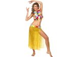 Gonna Lunga Hawaiana Accessorio Da Spiaggia Giallo - Taglia Unica