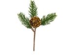 Ramo Di Larice Con Pigne Decorazione Per La Tavola Di Natale Marrone-Verde 15 Cm - Taglia Unica