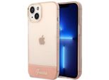 Guess Guhcp14Mhgcop Custodia Rigida Per Iphone 14 Plus / 15 Plus 6.7 Rosa/Traslucido