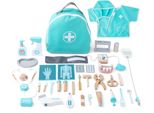 Umu® Deluxe Set Medico Per Bambini In Legno 36 Pezzi - Gioco Del Dottore Per Bambini Di 2, 3, 4 E 5 Anni