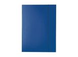 Cartella Esselte A4 253, Triplice, Cartone Lucido, Elastico Verticale, Blu Scuro, 10 Pz