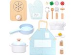 Umu® Set Da Cucina Per Bambini In Legno 18 Pezzi - Cucina Per Bambini Da 2, 3, 4 E 5 Anni