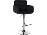 CLP Barhocker Los Angeles Samt Chrom Farbe:Schwarz;Gestell Farbe:Chrom
