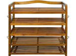Casaria Scarpiera 95X82X26Cm 5 Ripiani 200Kg In Legno D'acacia Scaffale Porta Scarpe Design Rustico