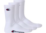 Champion Unisex Calzini, 3 Paar - Calzini Di Base Weiß Eu 43-46
