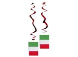 6 Spirali In Metallo Con Bandiera Italiana - Taglia Unica