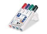 5X Staedtler® 351 B WP4 Pennarello Per Lavagne Bianche Lumocolor®, Staedtler Scatola Con 4 Colori