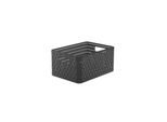 Cestino Portaoggetti - Antracite - Plastica - 33 X 24 Cm - Con Maniglie