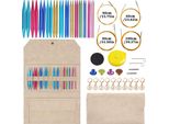 Inf Set Di 13 Paia Di Ferri Circolari Intercambiabili (3,0-10,0 Mm) Cachi