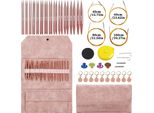 Inf Set Di 13 Paia Di Ferri Circolari Intercambiabili (3,0-10,0 Mm) Rosa