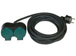 Heitech Cavo Di Prolunga Schuko Da 5 Metri - Prolunga A 2 Vie Per Uso Esterno IP44, 250V Nero