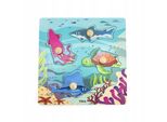 Viga Toys - Viga Puzzle In Legno Con Chiodini Animali Acquatici Marini
