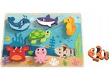 Tooky Toy Puzzle 3D Per Bambini In Legno Con Animali, Puzzle Da 8 Pezzi, Da 12 Mesi Blu Scuro