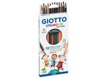 Giotto F257400 Astuccio Per Matite Colorate Stilnovo Skin Tones - 12 Colori Assortiti