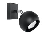 Lampada Da Parete Oculare Nero 1Xgu10 10W Acciaio 10X16X10Cm Sollux Lighting