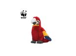 WWF PlüSchtier Hellroter Ara Papagei (Mit Sound, 14Cm) Lebensecht Kuscheltier Stofftier