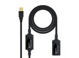 Cavo Di Prolunga Usb 2.0 Nanocable 10.01.0212/ Usb Maschio - Usb Femmina/ 10 M/ Nero