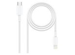 Cavo Usb 2.0 Tipo-C Lightning Nanocable 10.10.0602/ Usb Tipo-C Maschio - Lightning Maschio/ 2M/ Bianco